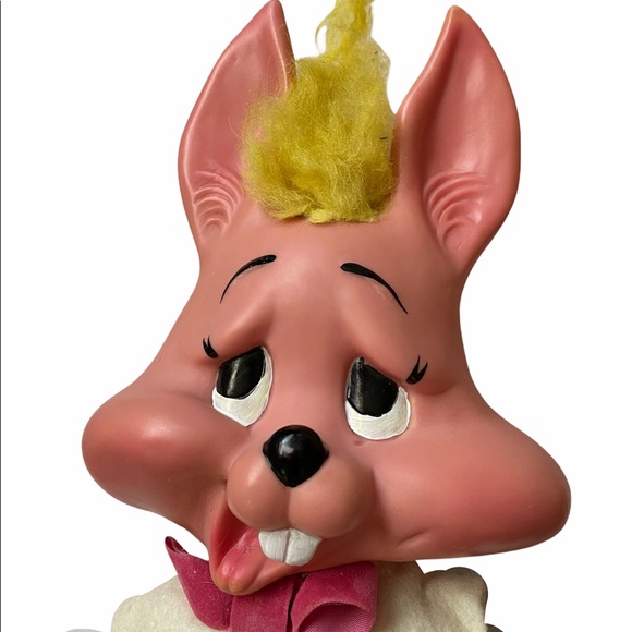 Vg Roy Des of Fla Fuzzy Bunny Piggy Bank 1970